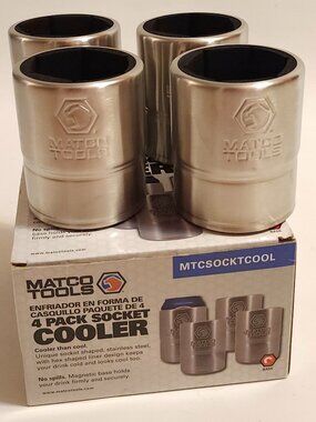 FUN MATCO TOOLS Socket Cooler Set of 4 BNIP Socket Set Beer Koozies
